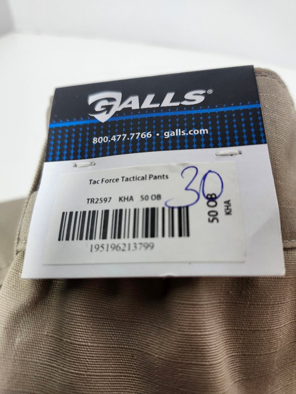 Galls Pro Tac Force Tactical Pants TR2597 Khaki Men Size 50x30 50 w 30 L NWT